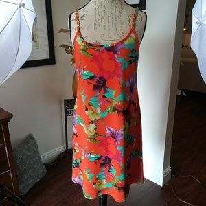 MSK Petite Coral MiniDress w/Floral Design. Sz. PL